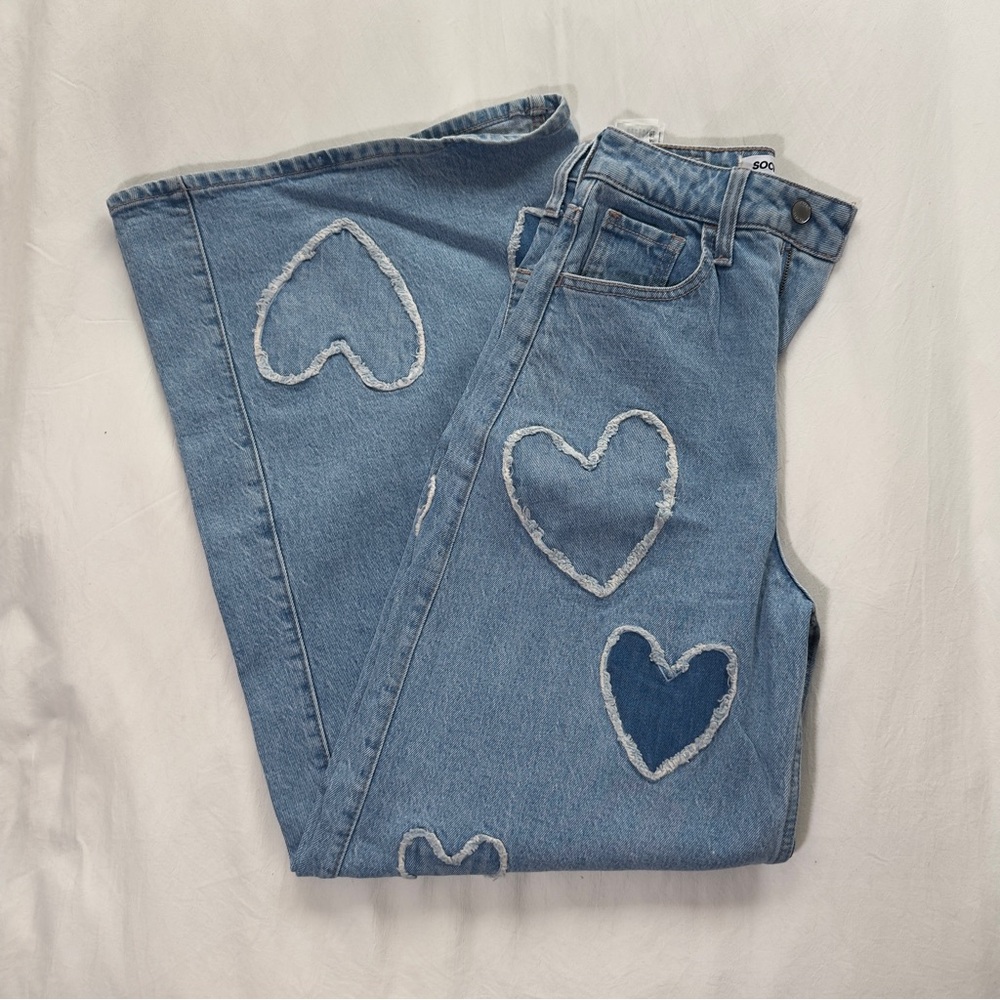 Social Tourist Heart High Rise Baggy Jeans